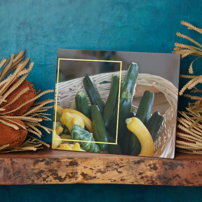 Zucchini Squash Vegetables Add Your Own Photo Plaque (Side)