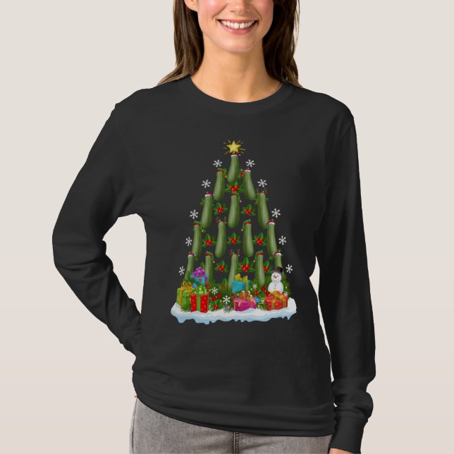 Zucchini Xmas Tree Lighting Santa Zucchini Christm T-Shirt (Front)
