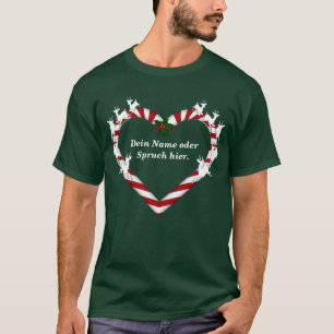Zuckerstangen Herz Rentiere T-Shirt