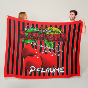 Zuckersüße rote Kirschen mit witzigen Spruch Fleece Blanket