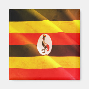 zUG002 UGANDA, Waving Flag. Africa, Fridge Magnet