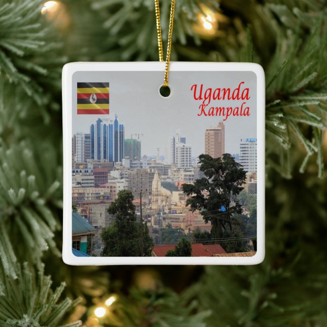 zUG006 KAMPALA, Downtown, Uganda, Africa, Ceramic Ornament (Tree)
