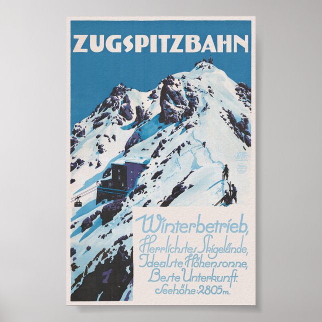Zugspitzbahn Vintage Poster 1927 (Front)