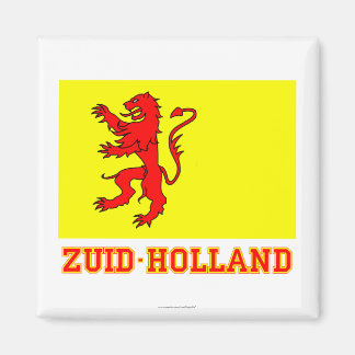 Zuid-Holland Flag with name Magnet