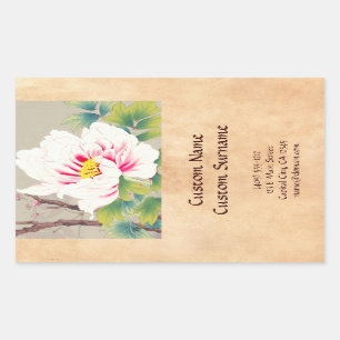 Zuigetsu Ikeda Pink Camellia japanese flower art Rectangular Sticker