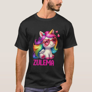 Zulema Personalised Name Colourful Unicorn Women G T-Shirt
