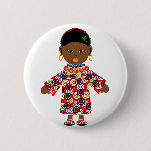 Zulu Doll 6 Cm Round Badge