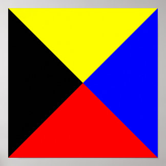 Zulu ICS Maritime Signal Flag Poster