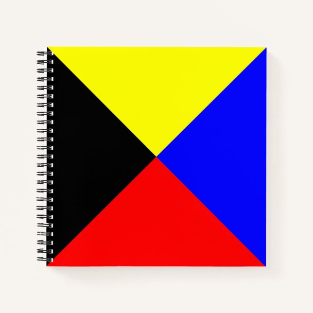Zulu ICS Maritime Signal Flag Spiral Notebook (Front)