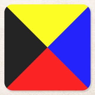 Zulu ICS Maritime Signal Flag Square Paper Coaster