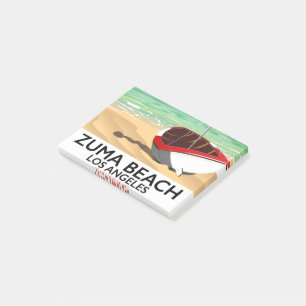 Zuma Beach LA Rail beach poster Post-it Notes