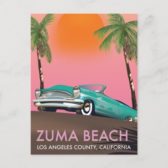Zuma Beach Los Angeles County California Postcard (Front)