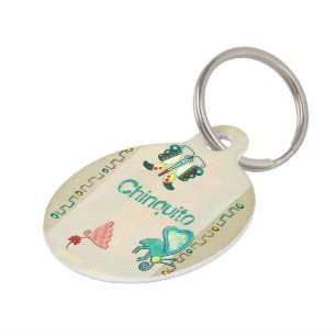 Zuni Butterfly 2 Folk Art Pet Tag