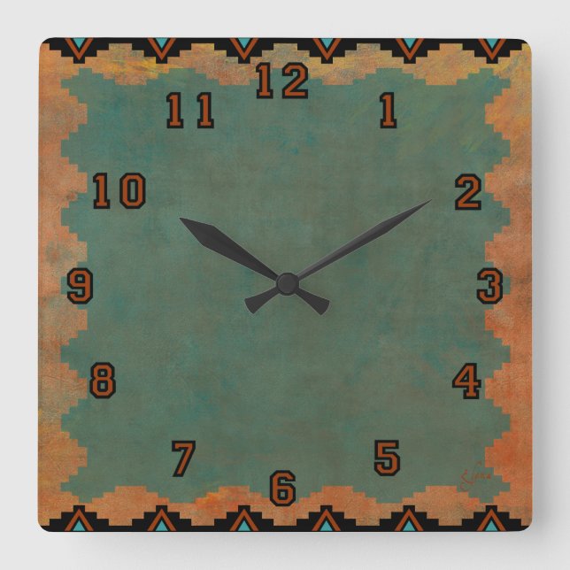 Zuni Sky Square Wall Clock (Front)