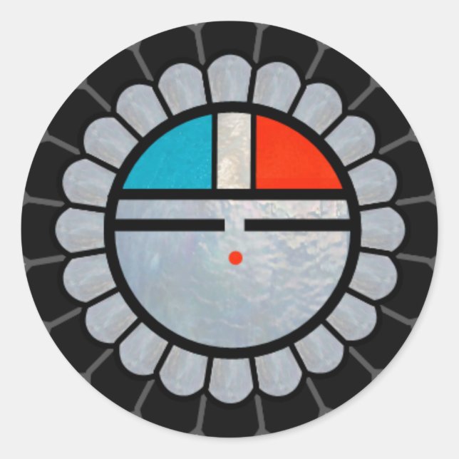 Zuni Sun Face Classic Round Sticker (Front)