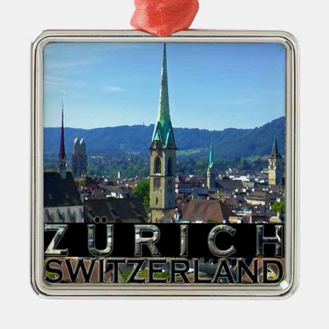 Zurich Metal Tree Decoration (Front)