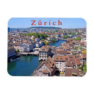 Zurich. Panorama from the Grossmunster Tower. Magnet