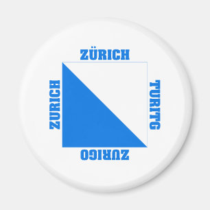 Zurich Switzerland Canton Flag Magnet
