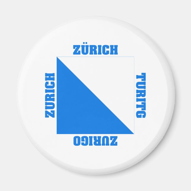 Zurich Switzerland Canton Flag Magnet (Front)