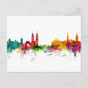 Zurich Switzerland Skyline Postcard