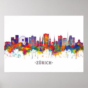 Zurich Switzerland Skyline Poster