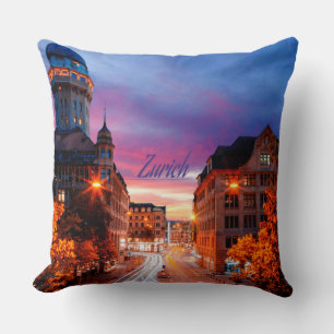 Zurich Switzerland Sunset Cushion