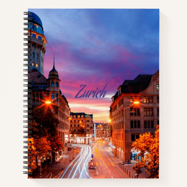 Zurich Switzerland Sunset Notebook (Front)