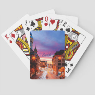 Zurich Switzerland Sunset Playing Cards