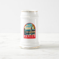 Zurich Switzerland Travel Art Emblem
