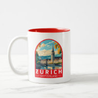 Zurich Switzerland Travel Art Emblem