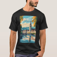 Zurich Switzerland Travel Art Vintage