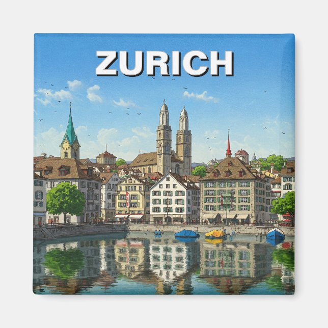Zurich Switzerland Travel Magnet (Front)