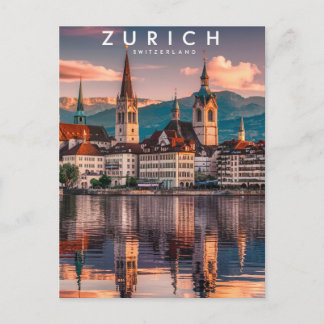 Zurich Switzerland Travel Postcard