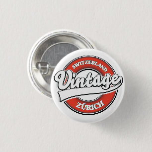 Zürich Switzerland vintage style logo 3 Cm Round Badge