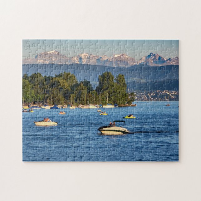 Zurich, Switzerland  Zürichsee (Lake Zurich) Jigsaw Puzzle (Horizontal)