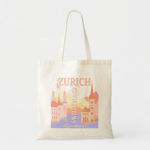 Zurich Travel Art, Switzerland Travel Art Tote Bag