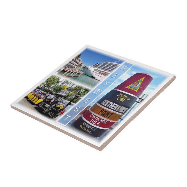 zUS020 KEY WEST, Mosaic, Florida, America, Tile (Side)