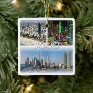 zUS053 MIAMI mosaic , Florida, America, Ceramic Ornament