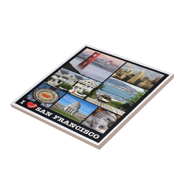 zUS067 SAN FRANCISCO I Love, Mosaic, Tile (Side)