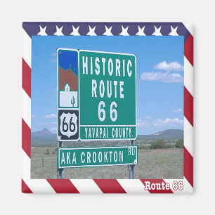 zUS093 Route 66, Historical road Sign, Fridge Magnet