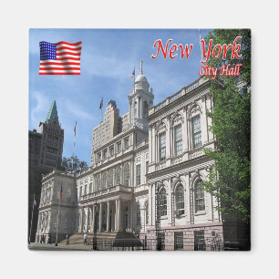 zUS111 NEW YORK CITY, City Hall, America, Fridge Magnet