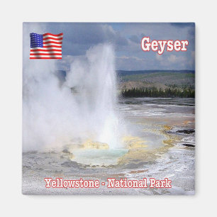 zUS123 YELLOWSTONE N.P. Geyser, America, Fridge Magnet
