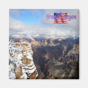 zUS146 GRAND CANYON with Snow, Arizona, Fridge Magnet