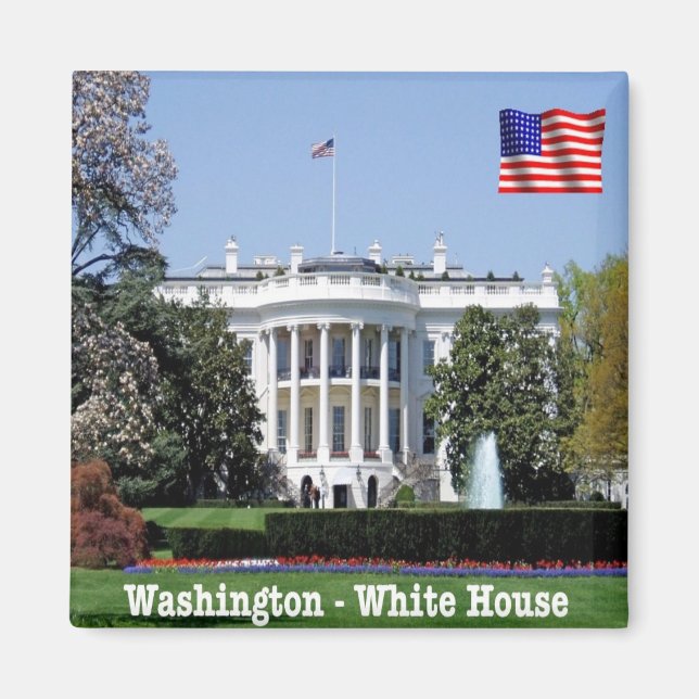 zUS180 WASHINGTON, White House, America, Fridge Magnet (Front)