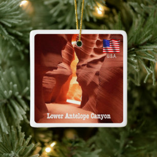 zUS191 ANTELOPE CANYON, Arizona, America, Ceramic Ornament