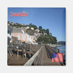 zUS196 SAUSALITO, Promenade, California, Fridge Magnet