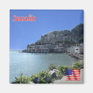 zUS197 SAUSALITO, Panorama, California, Fridge Magnet