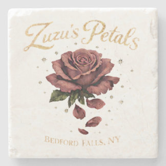 Zuzu’s Petals Bedford Falls, NY Vintage Rose Stone Coaster