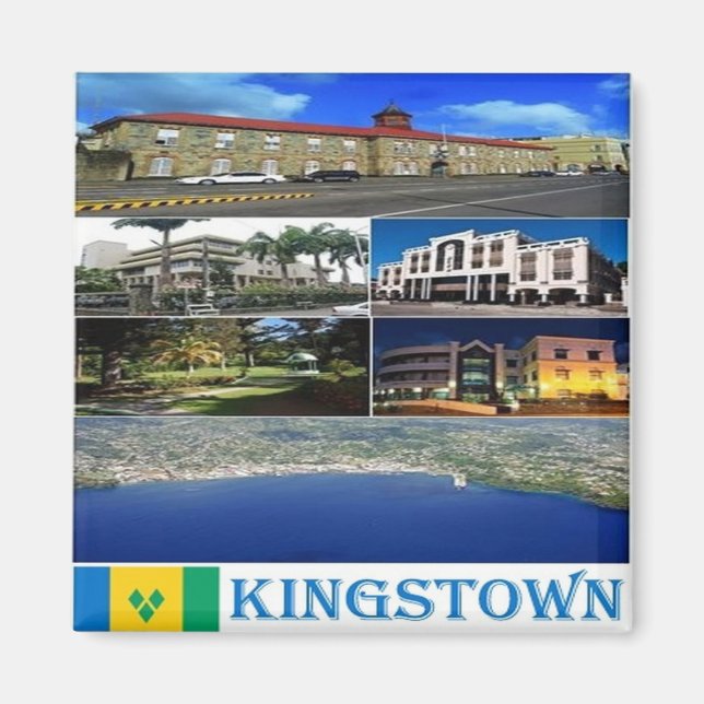 zVC015 KINGSTOWN, Saint Vincent Grenadines, Fridge Magnet (Front)