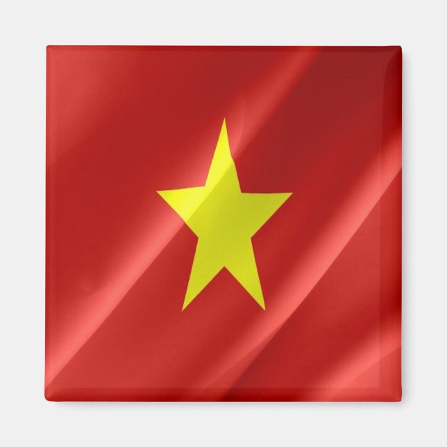 zVN002 VIETNAMESE Waving Flag, Vietnam, Fridge Magnet (Front)